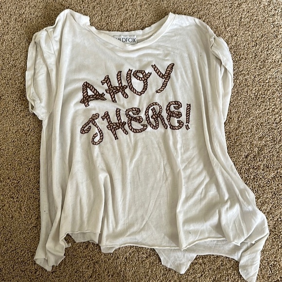 Wildfox Tops - Wildfox Boxy Cropped Graphic Tee